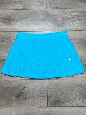 Sofibella 14” Pleated Ruffle Tennis Skirt Skort Blue Size Large